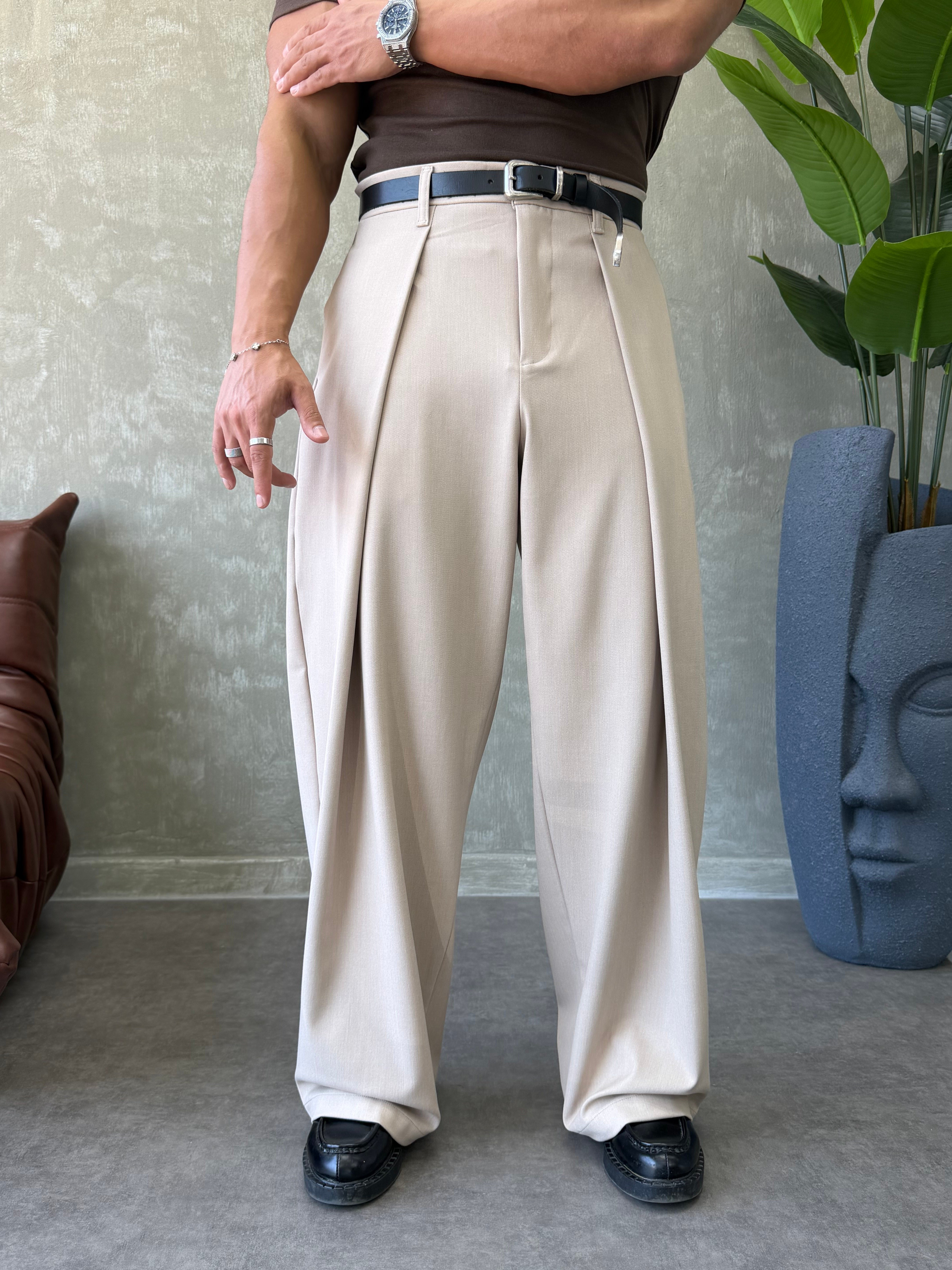 PREMIUM KUMAŞ KORE KESİM PANTOLON BEJ