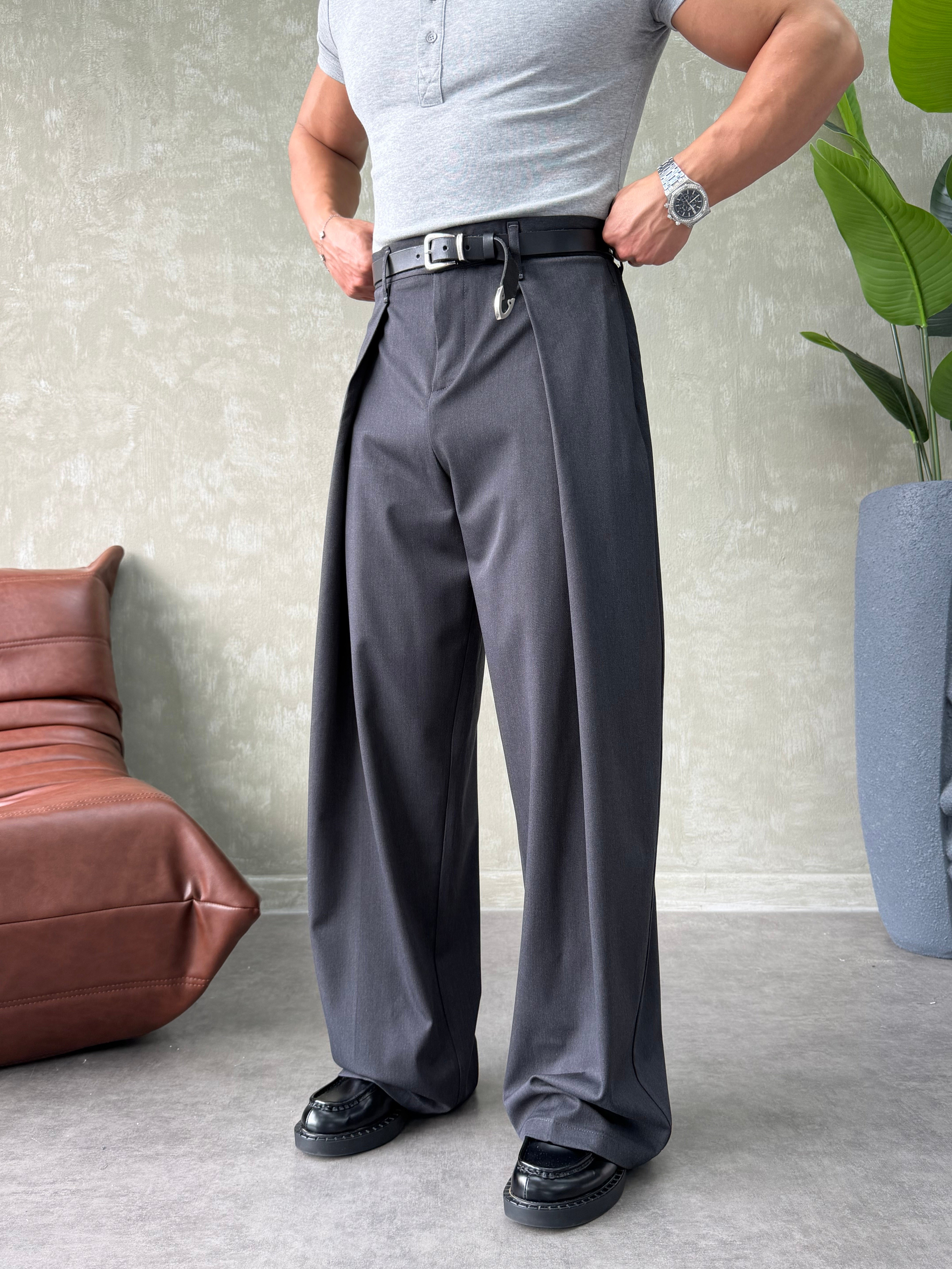 PREMIUM KUMAŞ KORE KESİM PANTOLON FÜME