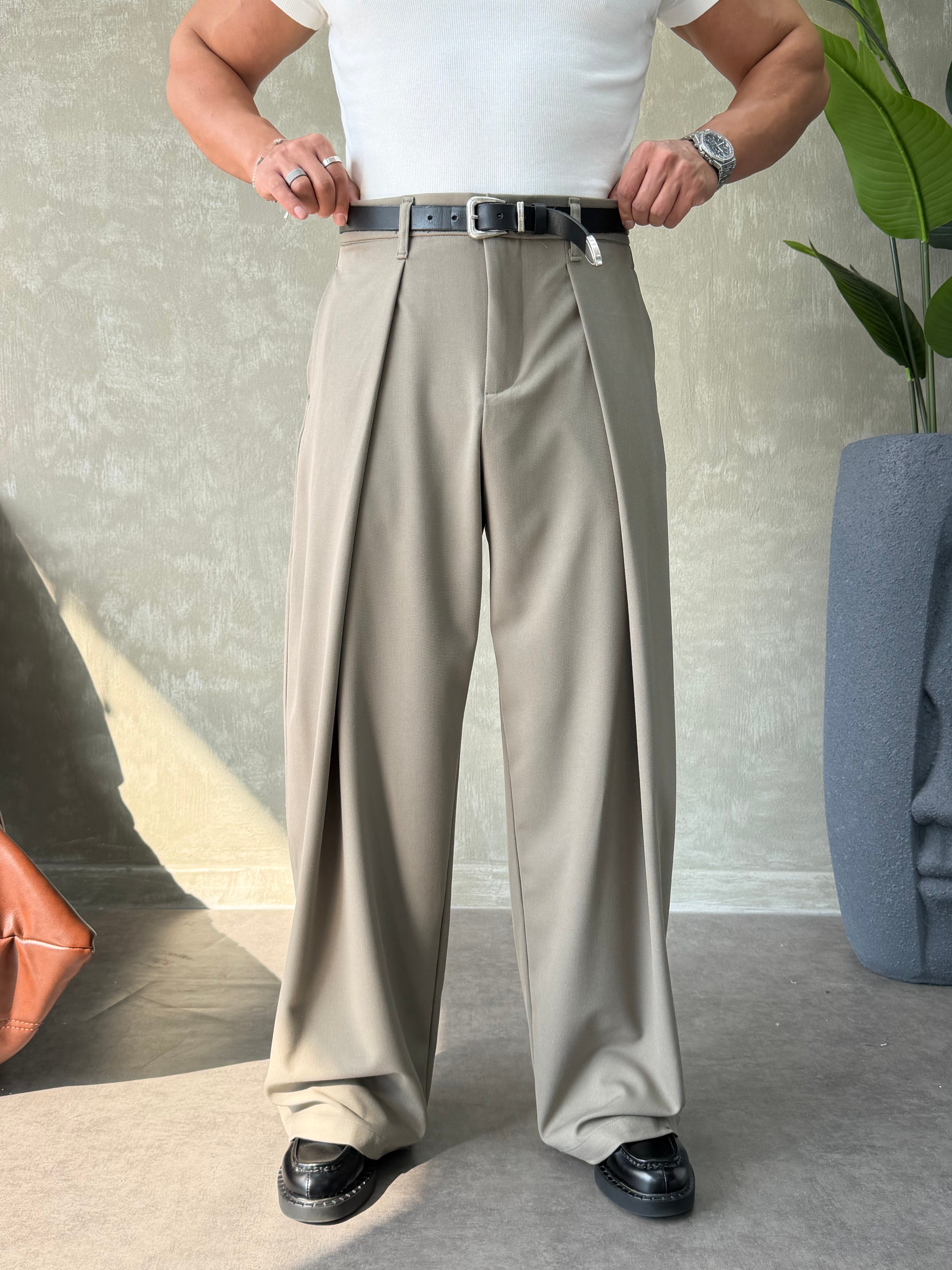 PREMIUM KUMAŞ KORE KESİM PANTOLON HAKİ