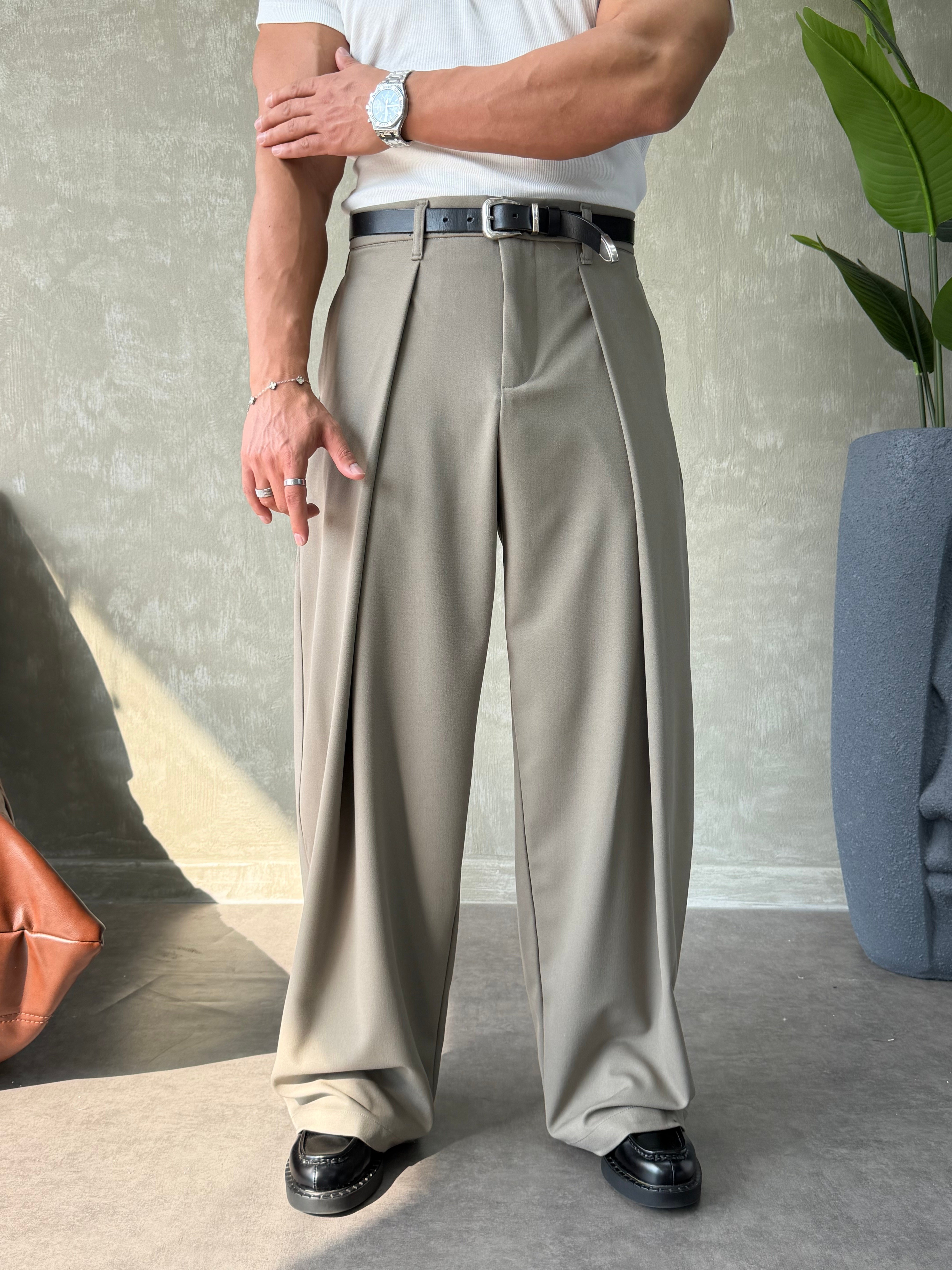 PREMIUM KUMAŞ KORE KESİM PANTOLON HAKİ