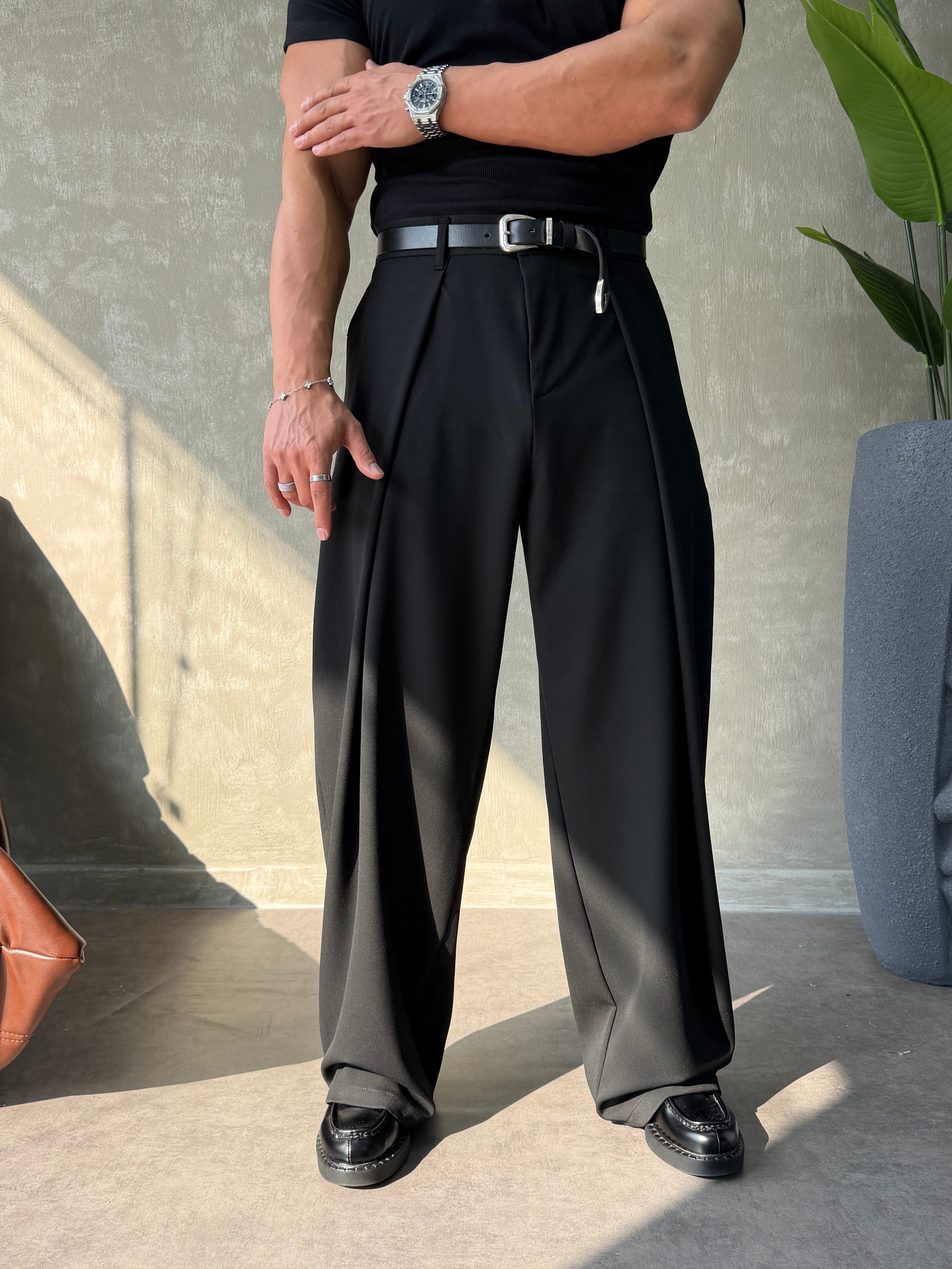PREMIUM KUMAŞ KORE KESİM PANTOLON SİYAH