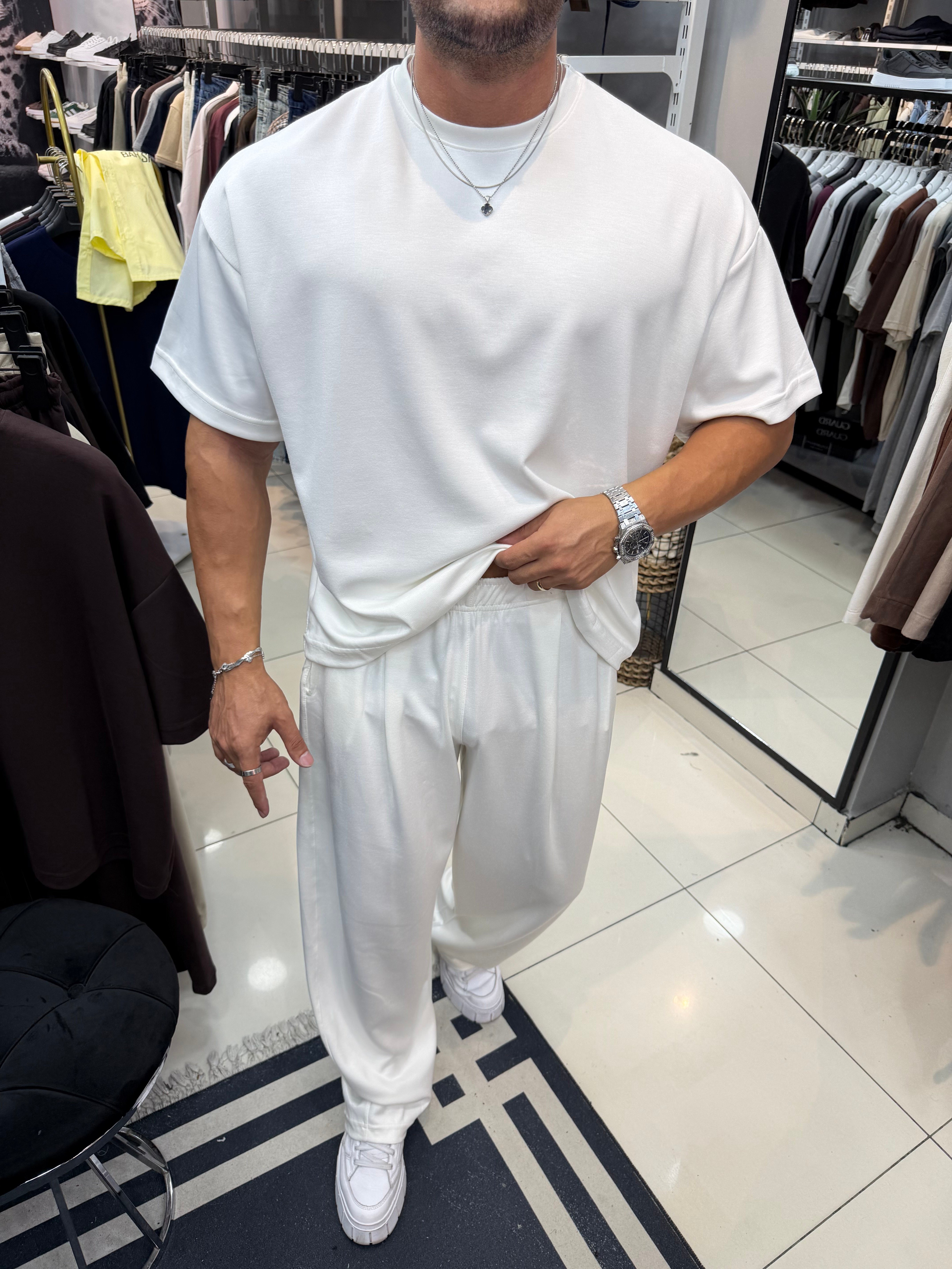 PREMIUM OVERSIZE OYSHO KUMAŞ TAKIM BEYAZ