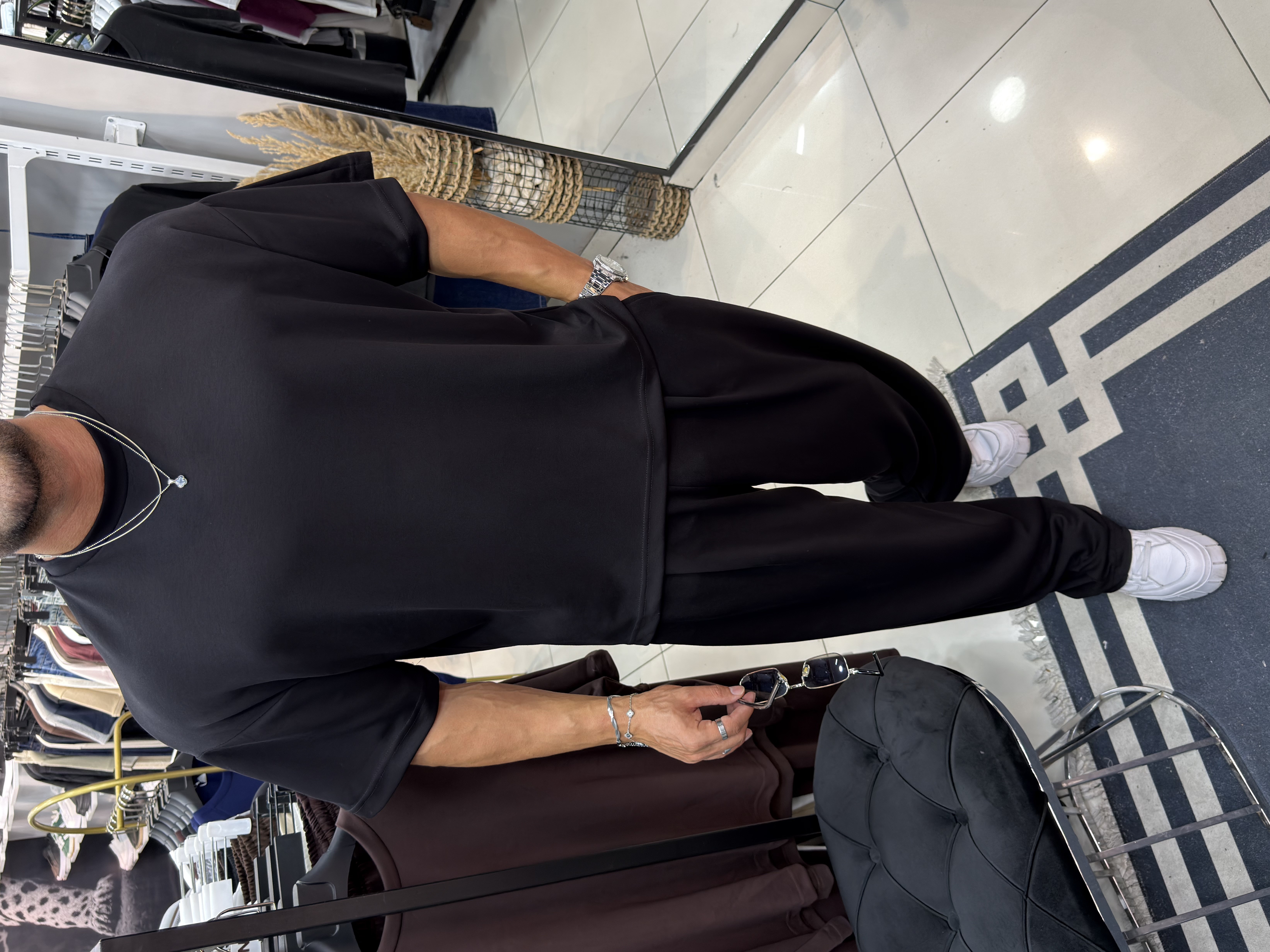 PREMIUM OVERSIZE OYSHO KUMAŞ TAKIM SİYAH