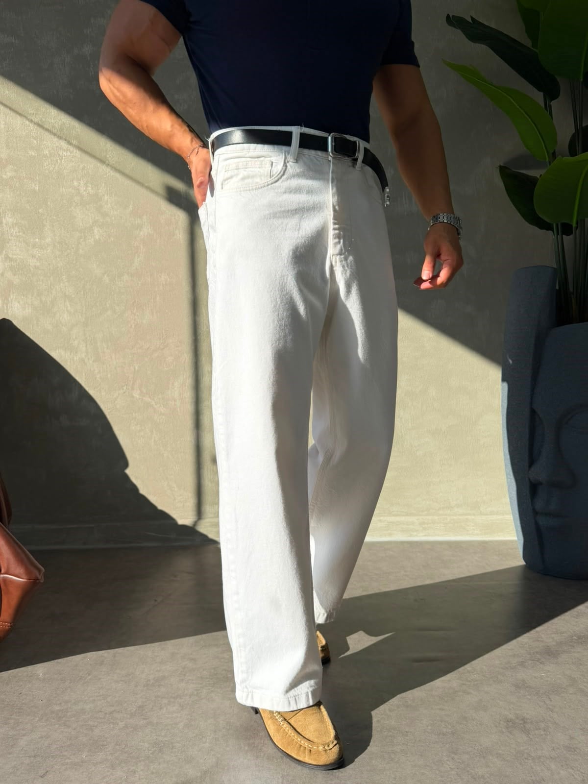 PREMİUM SERİ BAGGY JEAN BEYAZ