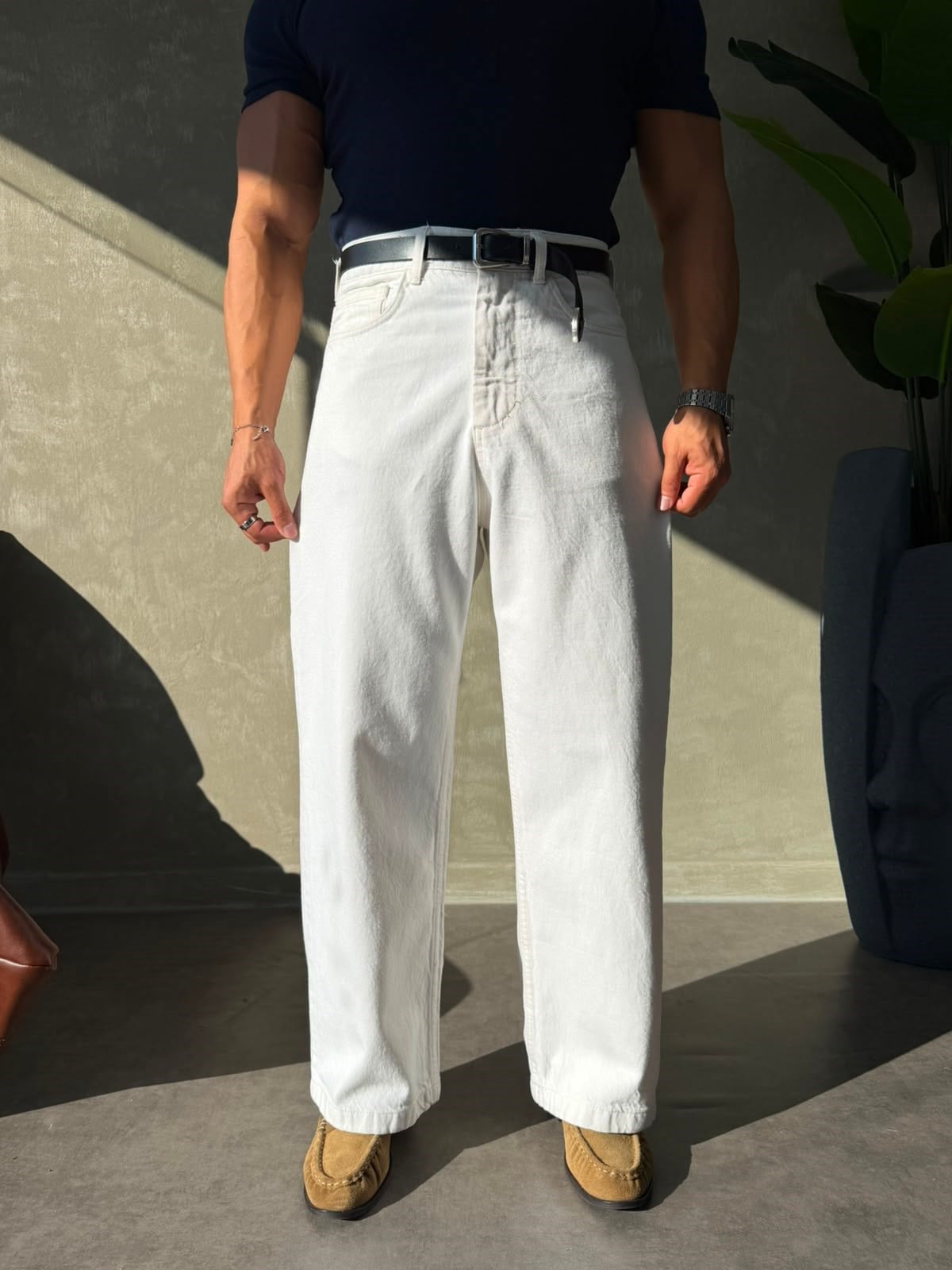 PREMİUM SERİ BAGGY JEAN BEYAZ