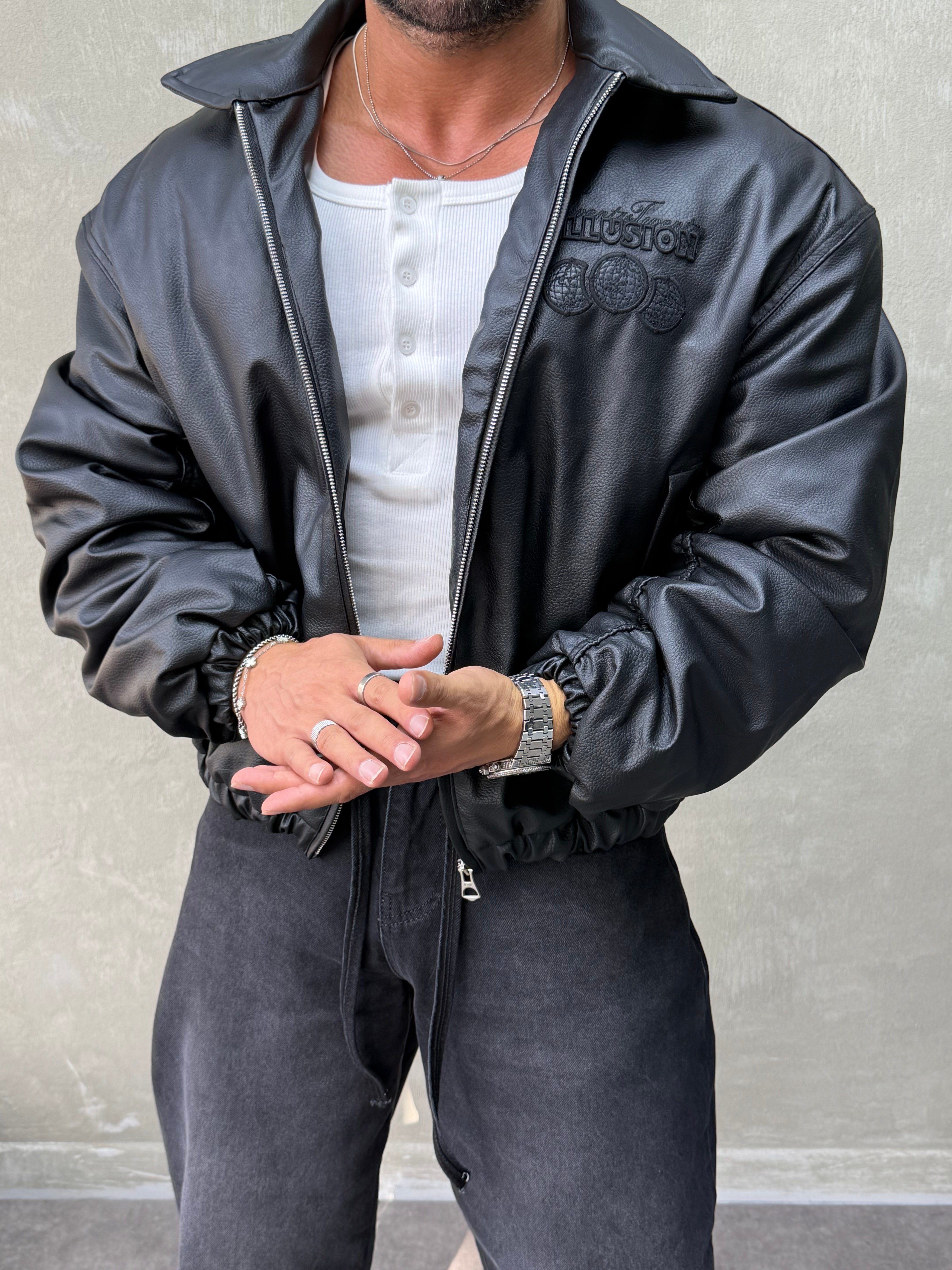 PREMIUM SERİ OVERSIZE BOMBER MONT SİYAH 