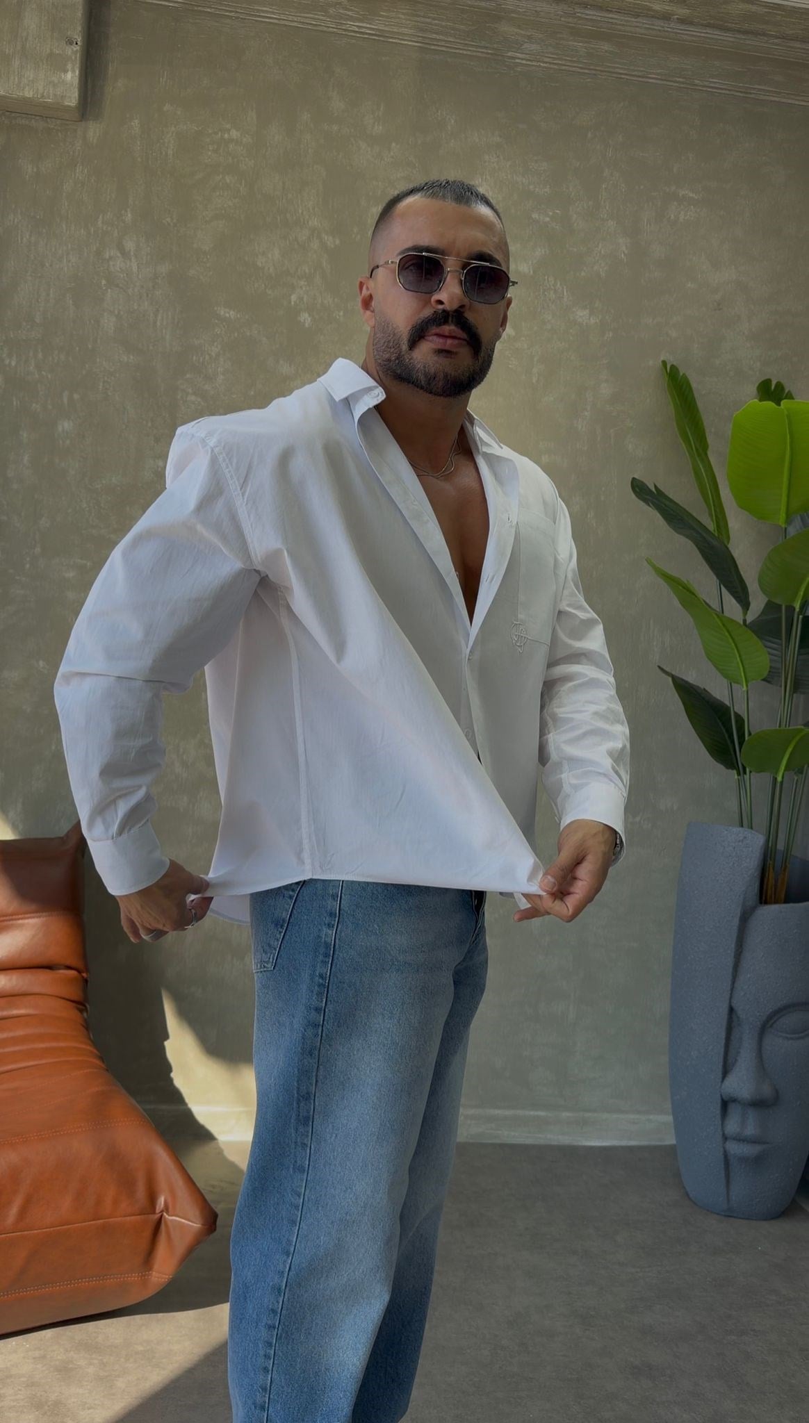 PREMİUM SERİ OVERSİZE CEP DETAYLI GÖMLEK BEYAZ