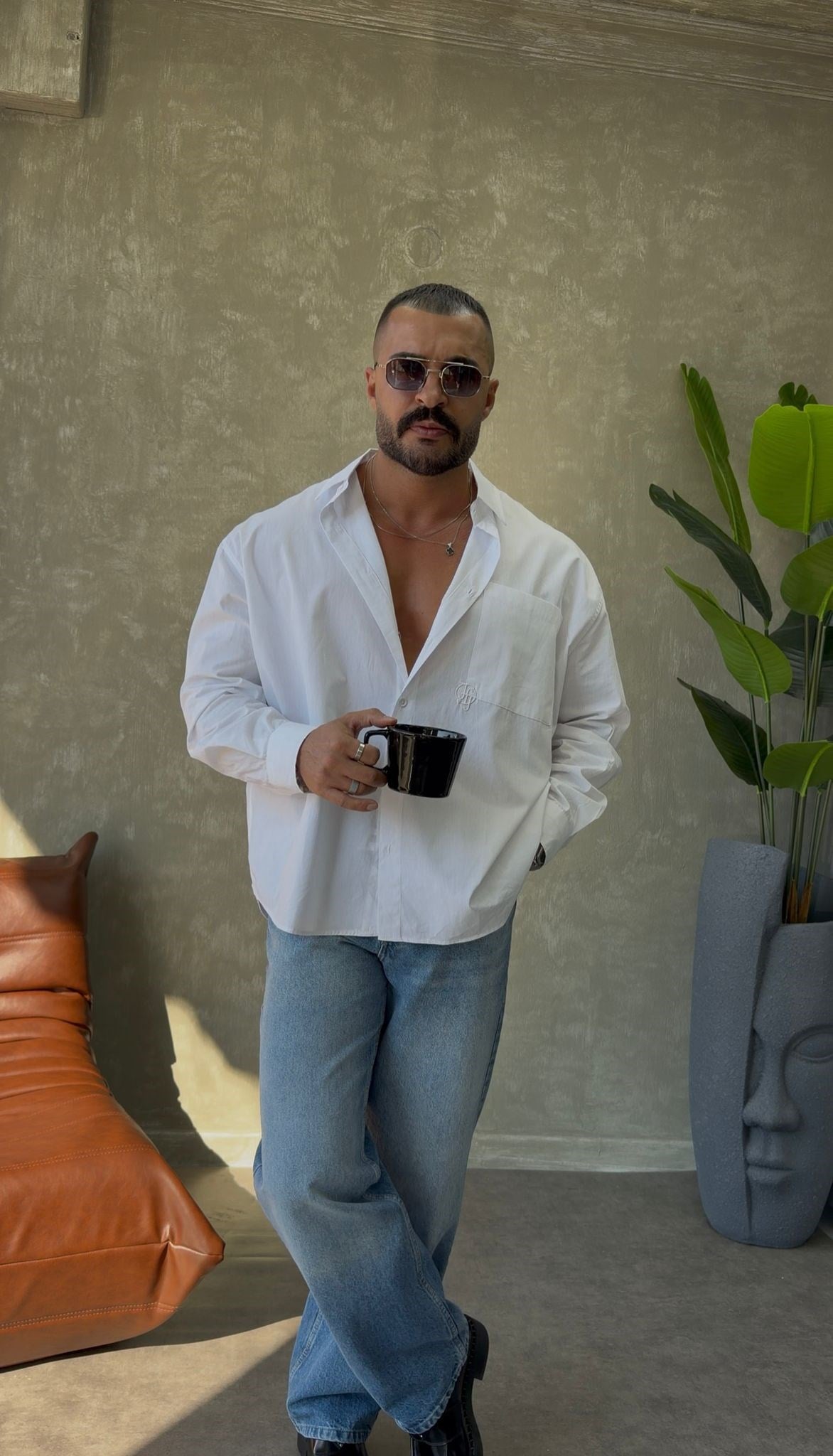 PREMİUM SERİ OVERSİZE CEP DETAYLI GÖMLEK BEYAZ