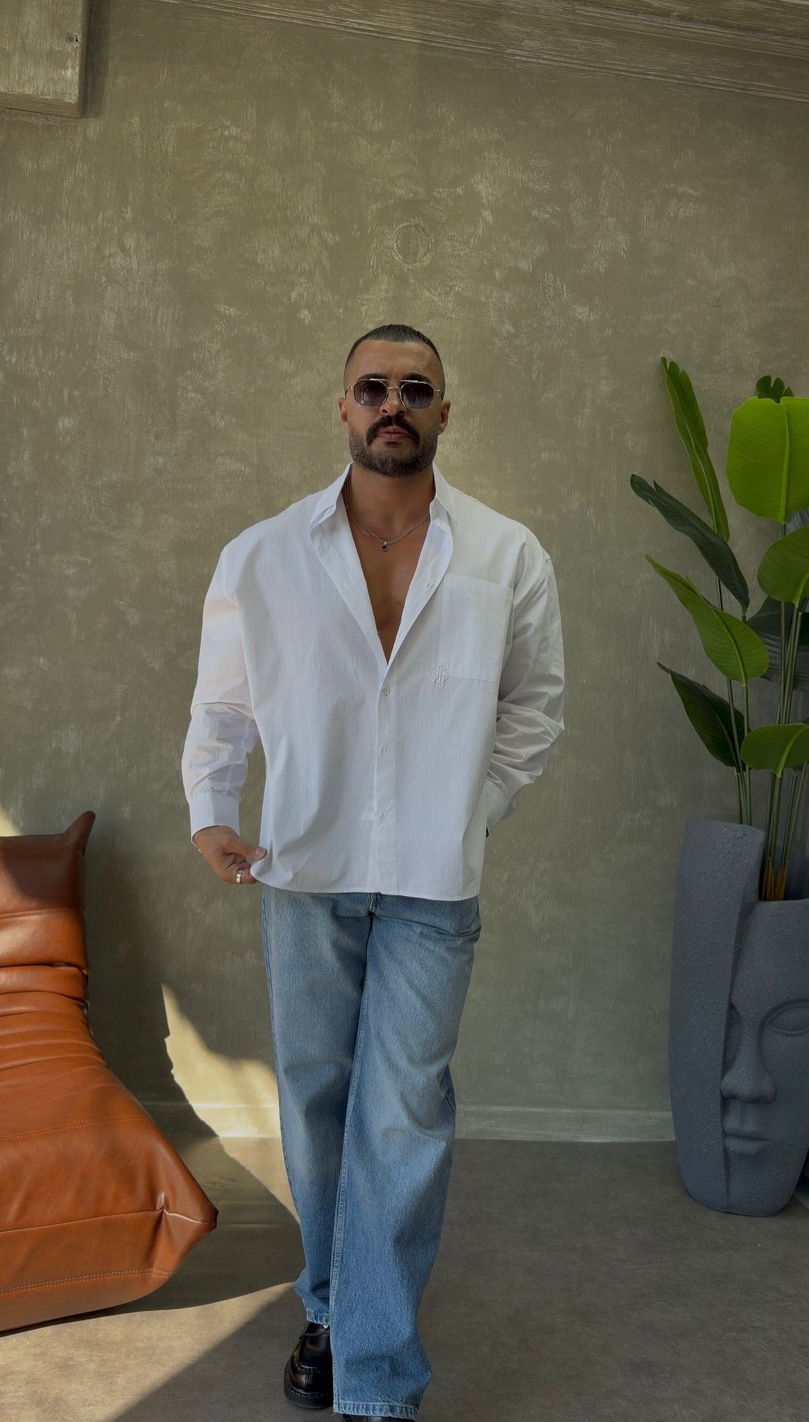 PREMİUM SERİ OVERSİZE CEP DETAYLI GÖMLEK BEYAZ