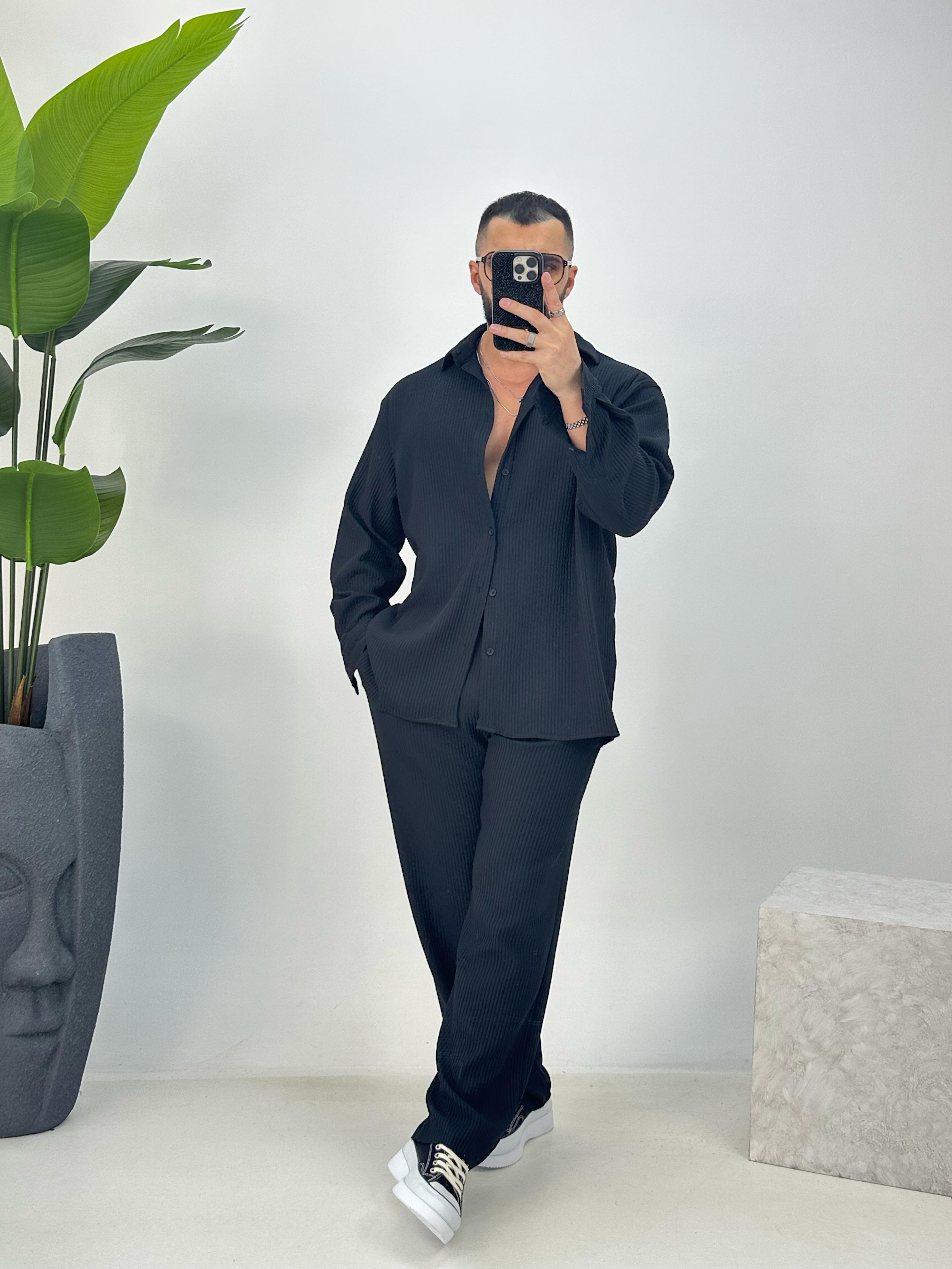 Premium Seri Oversize Modal Kumaş Alt Üst Takım Siyah