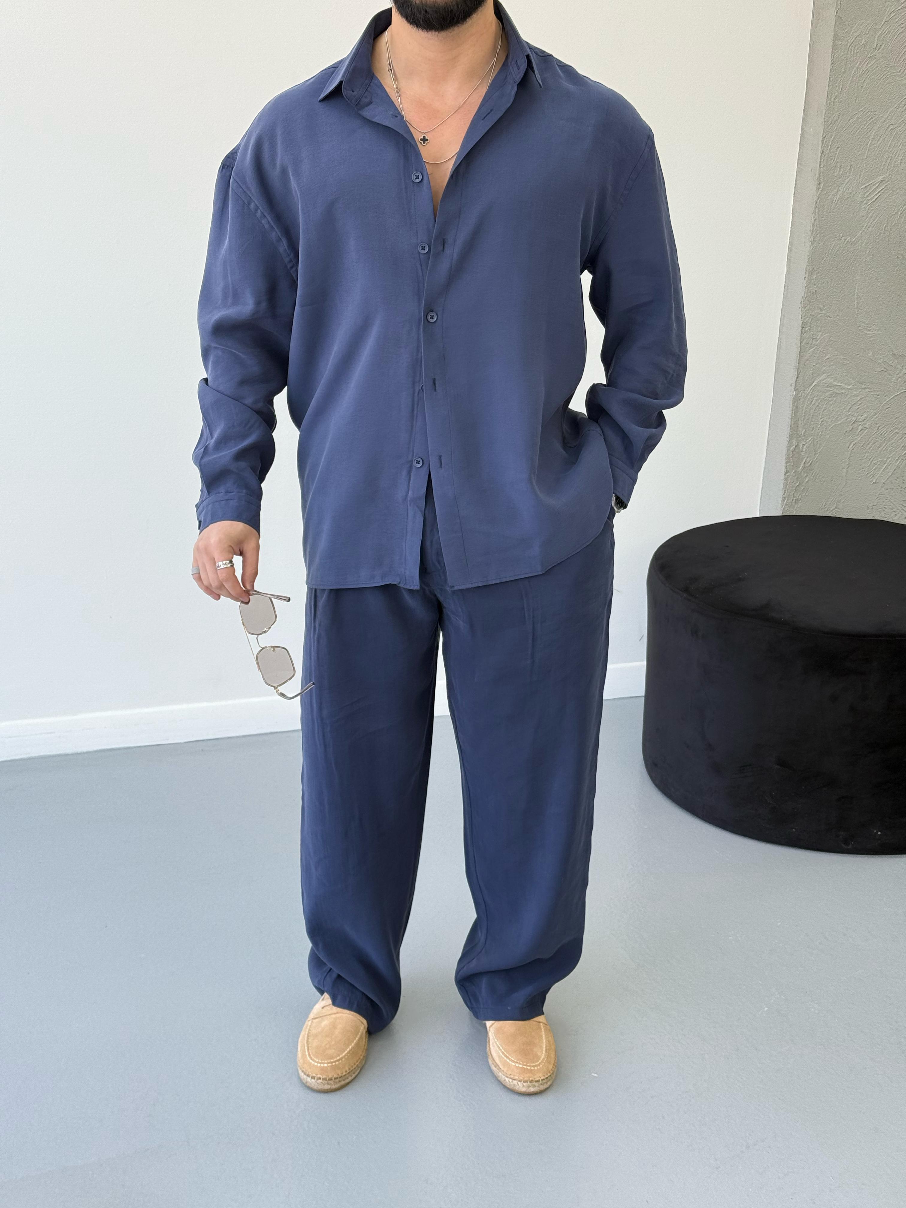 Premium Seri Oversize Modal Kumaş Alt Üst Takım Lacivert