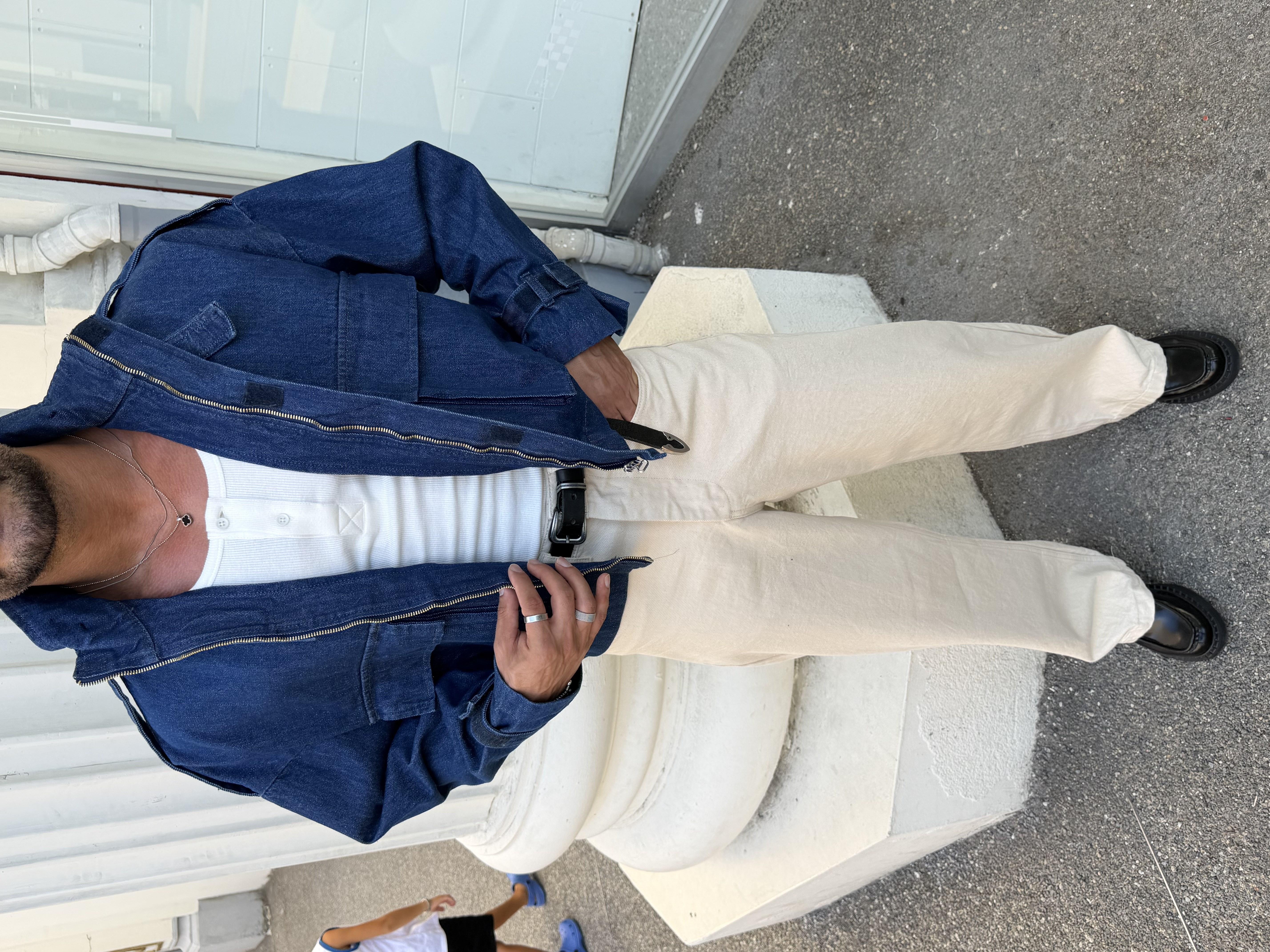 PREMIUM SERI ÖZEL KESIM OVERSIZE CEKET KOT MAVİ