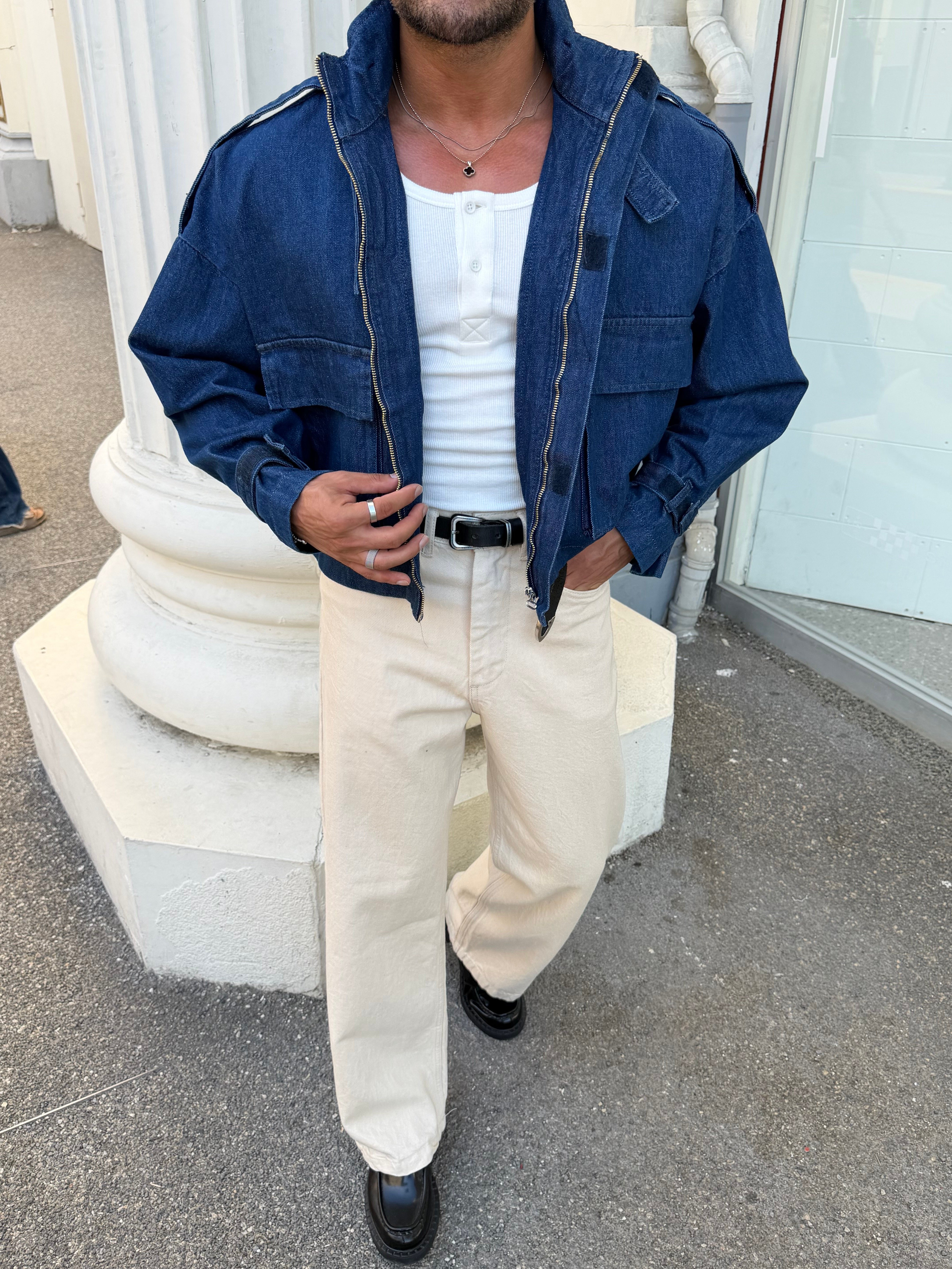 PREMIUM SERI ÖZEL KESIM OVERSIZE CEKET KOT MAVİ