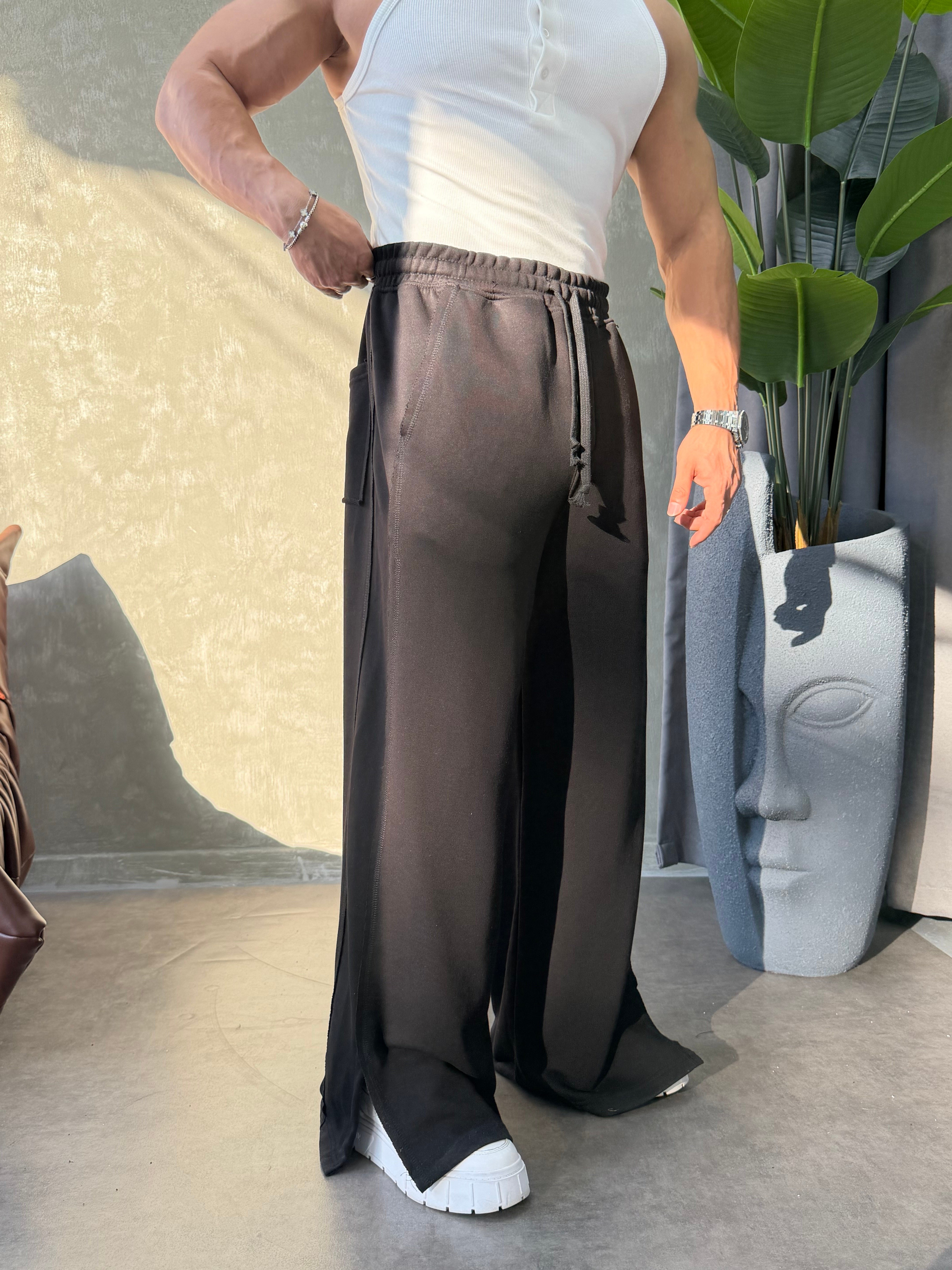 PREMIUM SERİ SUPER BAGGY YIRTMAÇLI EŞOFMAN SİYAH