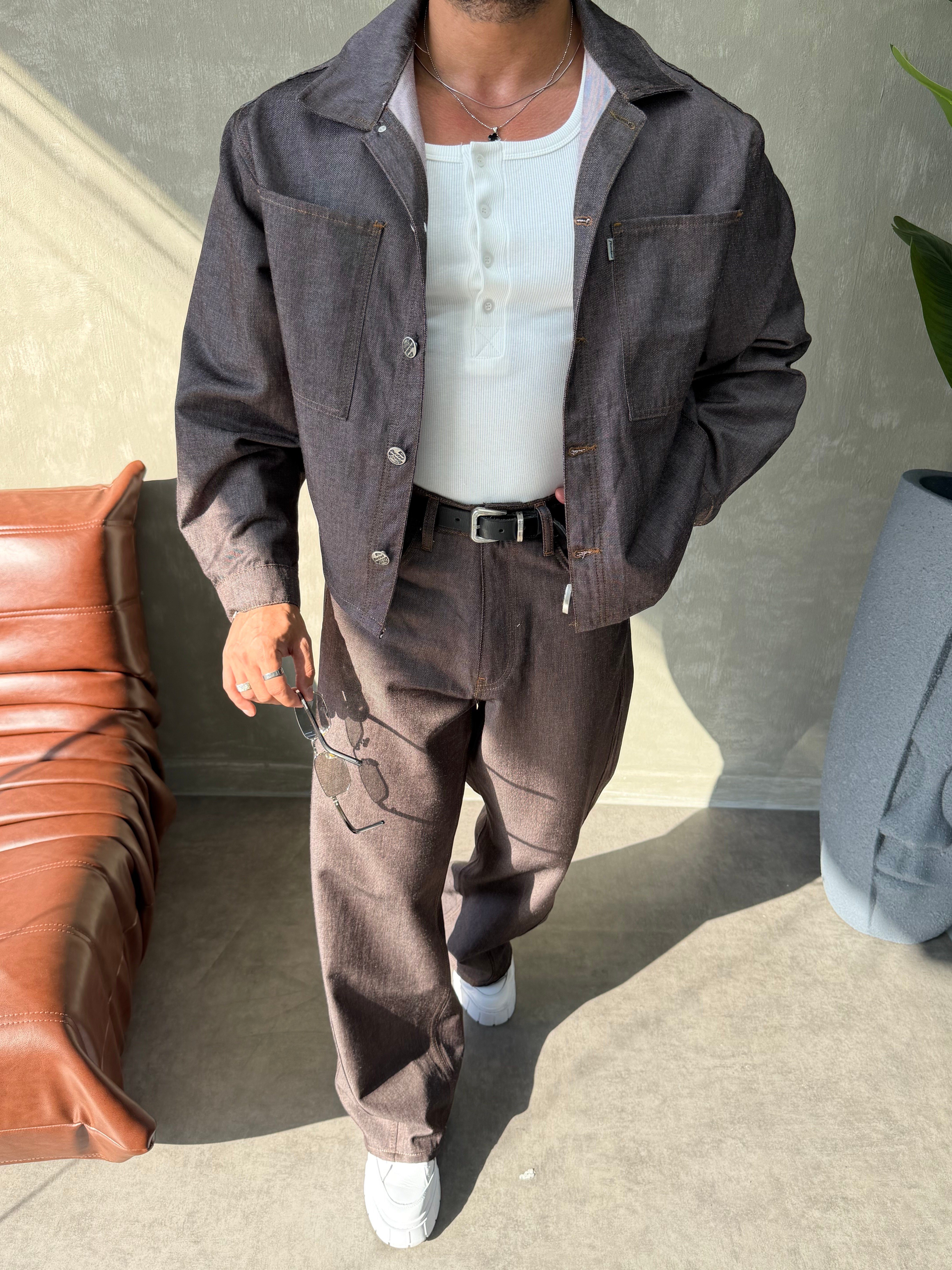 PREMİUM SERİ TENSEL KUMAŞ BALOON TAKIM KAHVERENGİ