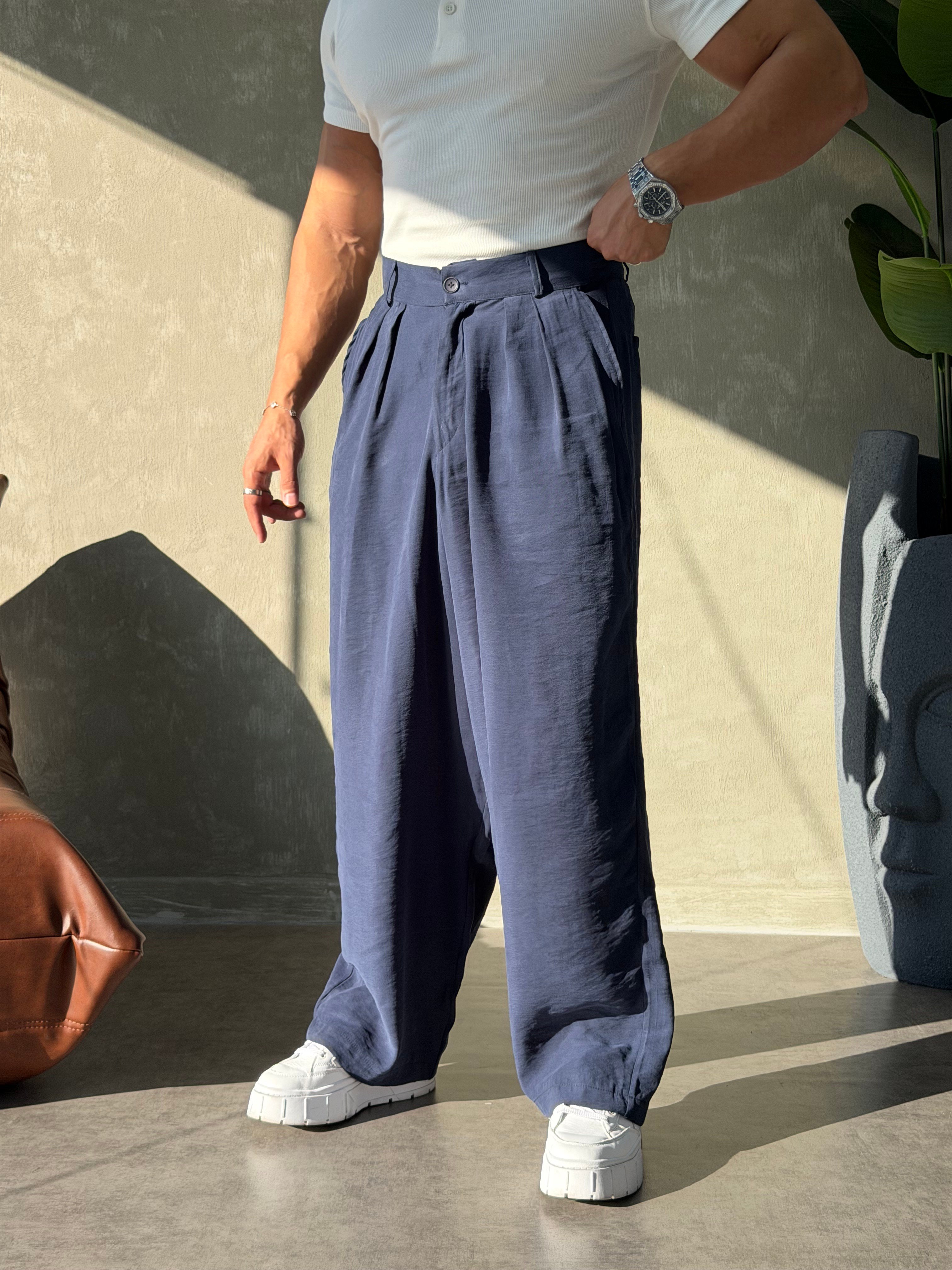 PREMIUM TENSEL BAGGY PANTOLON LACİVERT