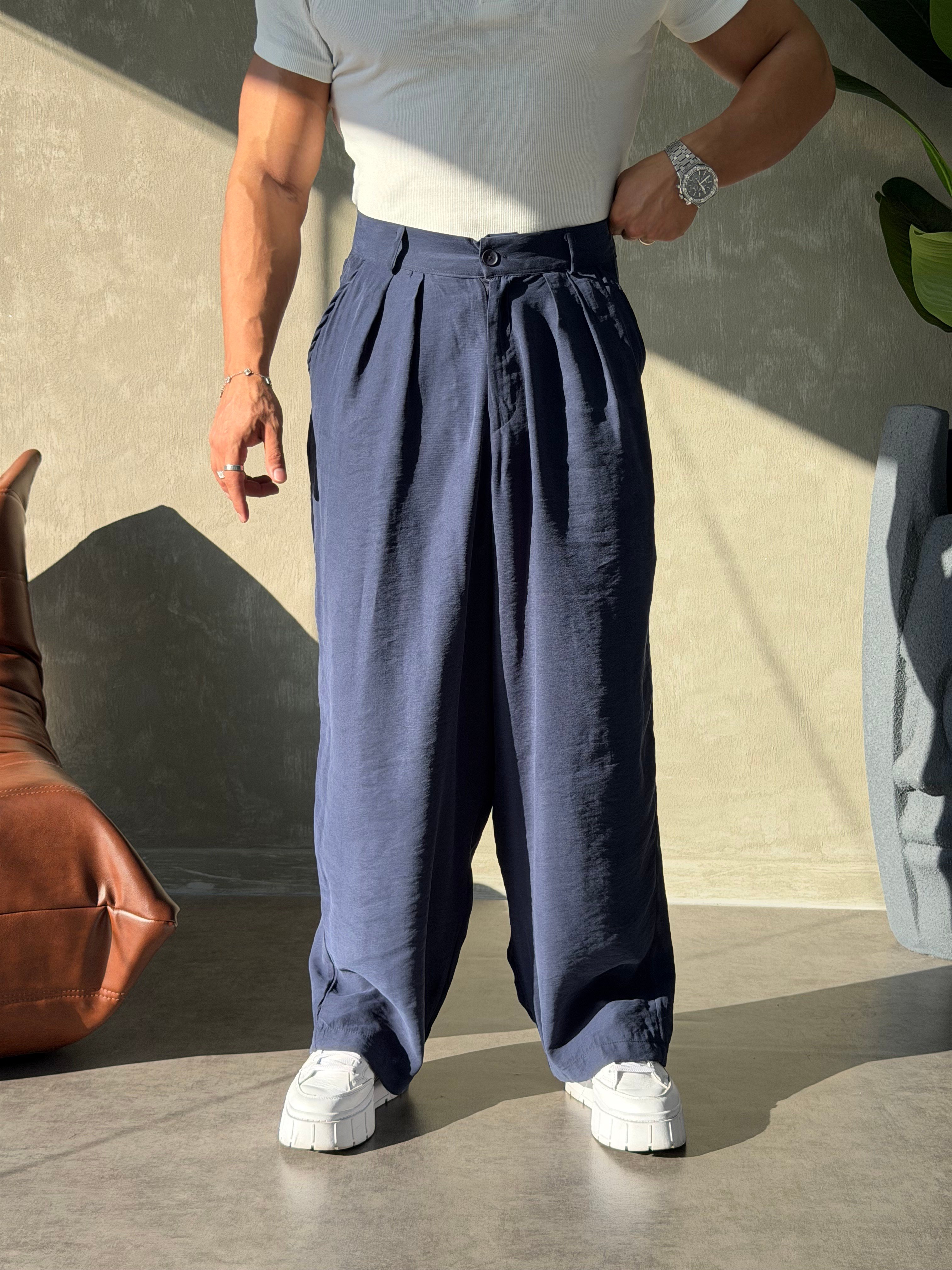 PREMIUM TENSEL BAGGY PANTOLON LACİVERT