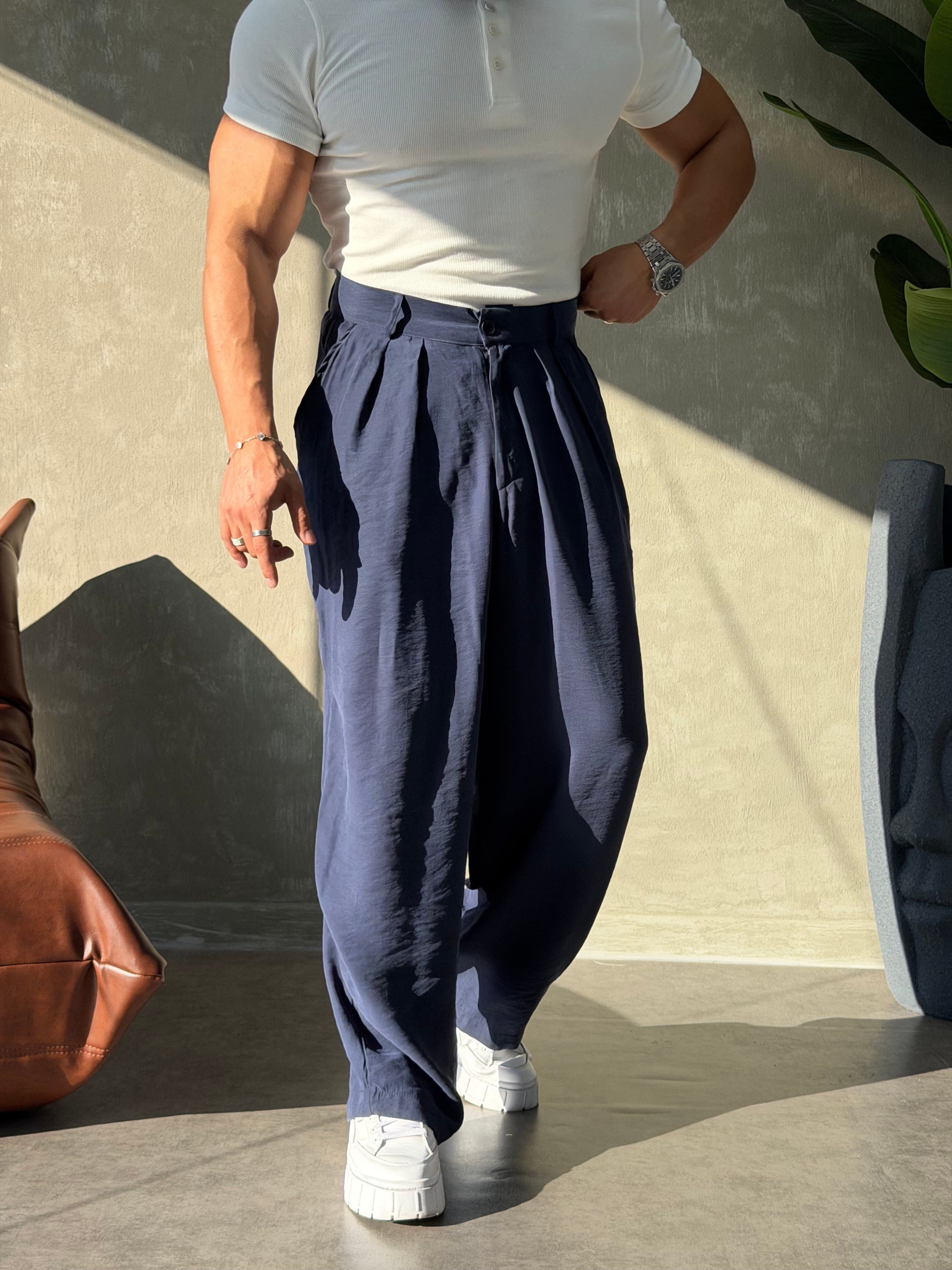PREMIUM TENSEL BAGGY PANTOLON LACİVERT