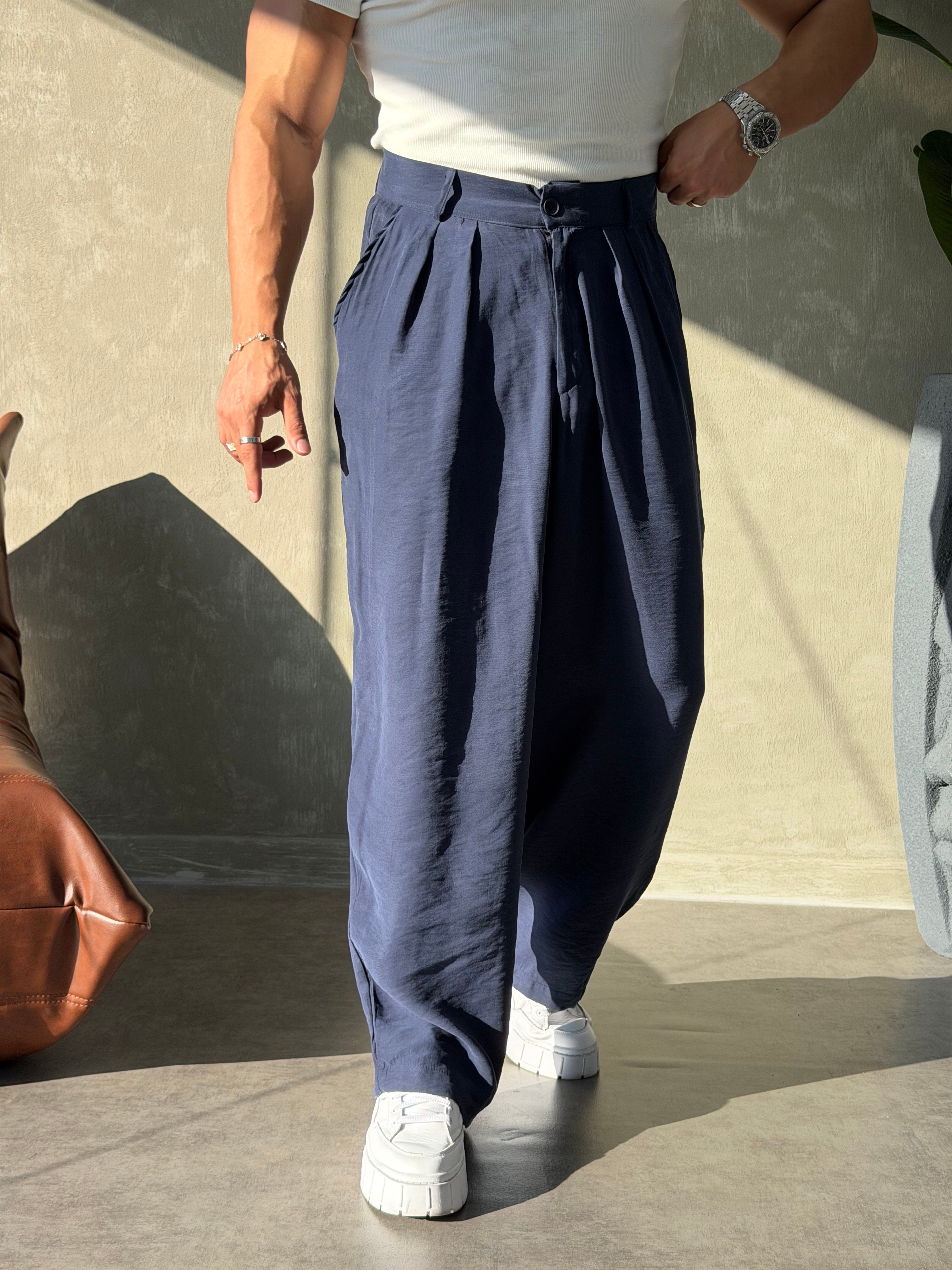 PREMIUM TENSEL BAGGY PANTOLON LACİVERT