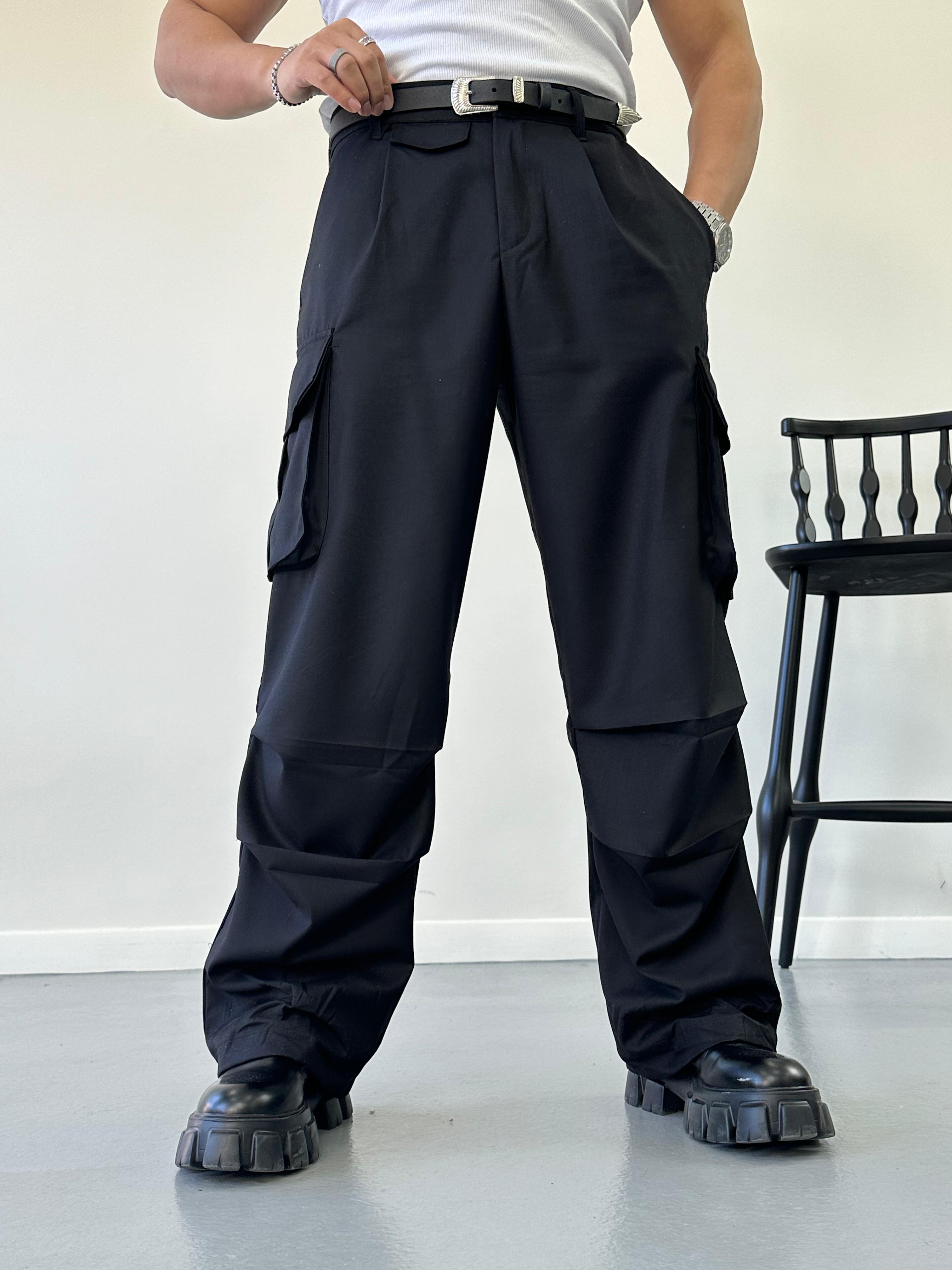 Siyah Baggy Kargo Pantolon