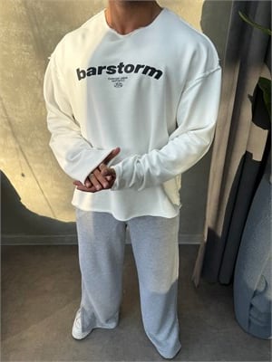   ÖZEL SERİ ÇİFT TARAFLI OVERSIZE SWEAT BEYAZ