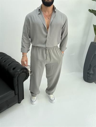 %100 Modal Kumaş Takım Gri