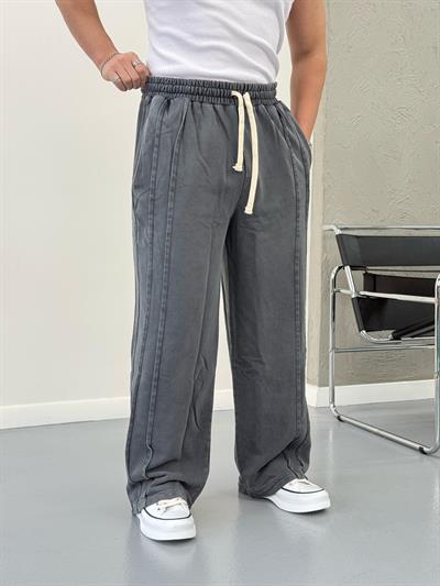 Baggy Çift Şerit Detaylı Eşofman Siyah