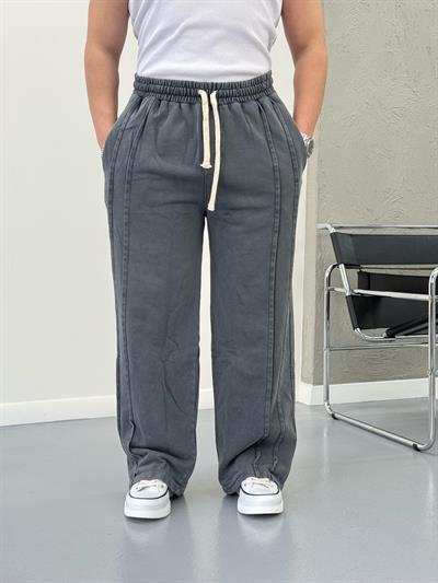 Baggy Çift Şerit Detaylı Eşofman Siyah