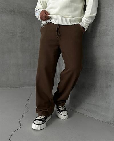 BAGGY KALIP GABARDİN PANTOLON ACI KAHVE