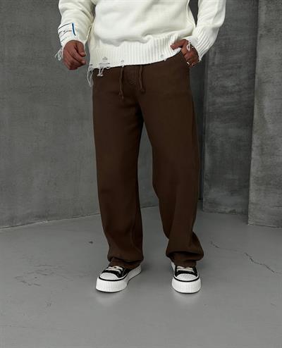 BAGGY KALIP GABARDİN PANTOLON ACI KAHVE