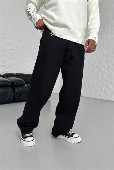 BAGGY KALIP GABARDİN PANTOLON SİYAH