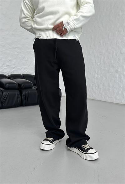 BAGGY KALIP GABARDİN PANTOLON SİYAH