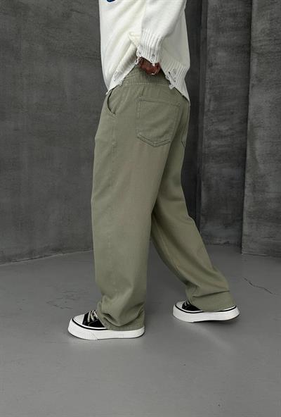BAGGY KALIP GABARDİN PANTOLON YEŞİL