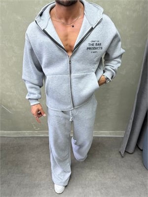 BOXY KALIP OVERSIZE KAPŞONLU SWEAT GRİ