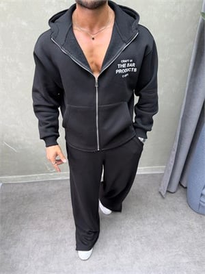 BOXY KALIP OVERSIZE KAPŞONLU SWEAT SİYAH