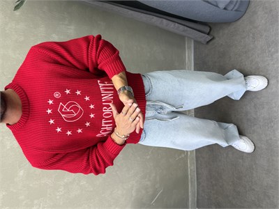 BOXY KALIP OVERSIZE KAZAK KIRMIZI