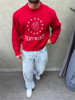 BOXY KALIP OVERSIZE KAZAK KIRMIZI