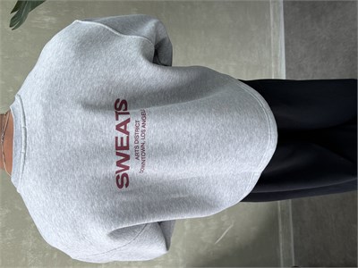 BOXY KALIP OVERSIZE SIRT BASKILI SWEAT GRİ