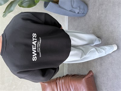 BOXY KALIP OVERSIZE SIRT BASKILI SWEAT SİYAH