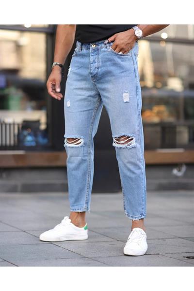 BOYFREND DİZİ YIRTIK JEAN MAVİ 