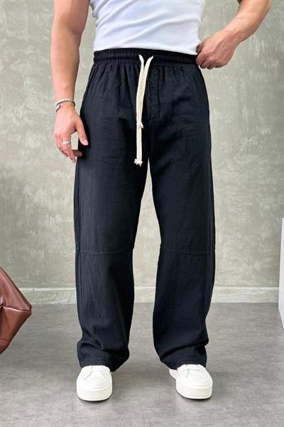 BR KETEN BAGGY PANTOLON SİYAH