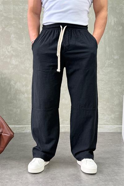 BR KETEN BAGGY PANTOLON SİYAH