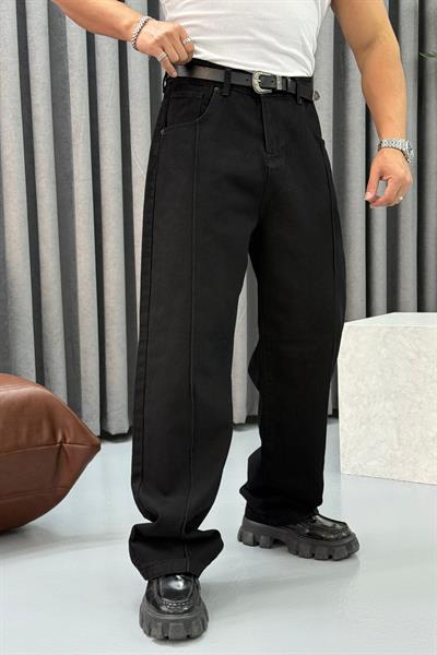 BR ŞERİT DETAYLI BAGGY JEAN SİYAH