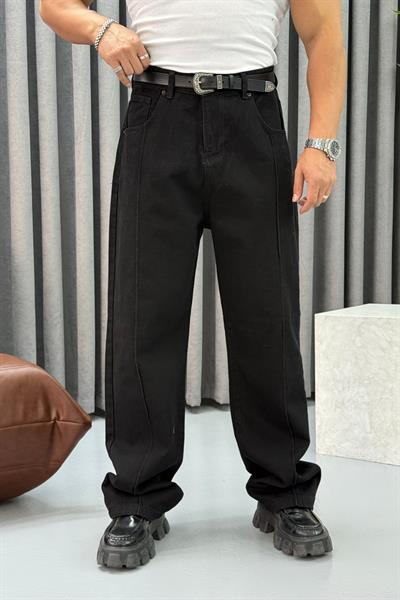 BR ŞERİT DETAYLI BAGGY JEAN SİYAH