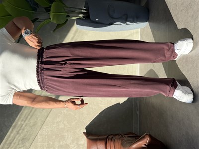 DERİN PİLELİ OYSHO EŞOFMAN ALTI BORDO