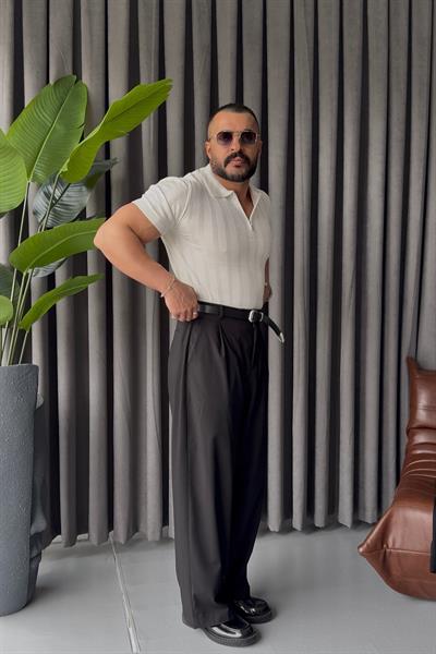 FERMUAR  DETAYLI İNCE ÇİGİLİ BEYAZ