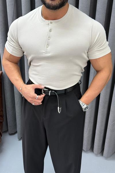 FİTİLLİ ÜÇ DÜĞMELİ BADİ GRİ