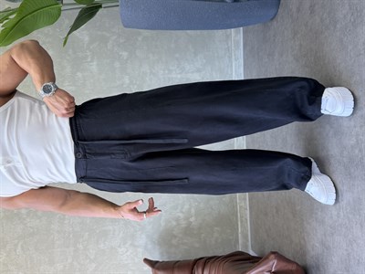 GABARDİN KUMAŞ SÜPER BAGGY SİYAH