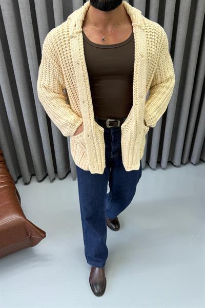 GİESTO PREMİUM ÖRGÜ HIRKA BEJ