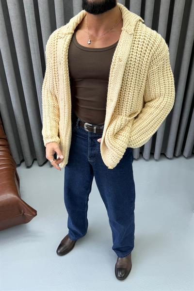 GİESTO PREMİUM ÖRGÜ HIRKA BEJ